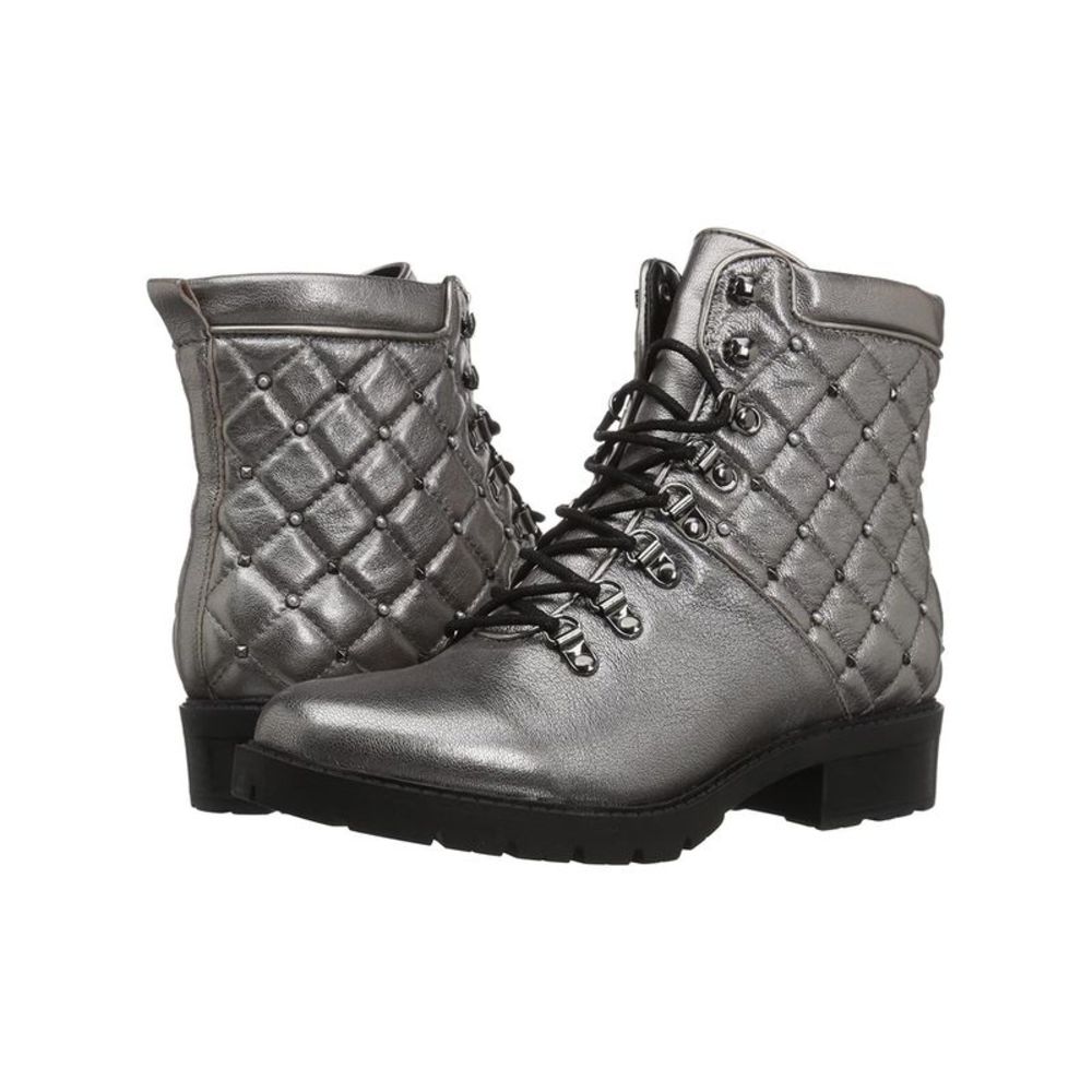 Marc Fisher Womens Lanzia Combat Leather Boots 8.5 M Pewter - NIB $245